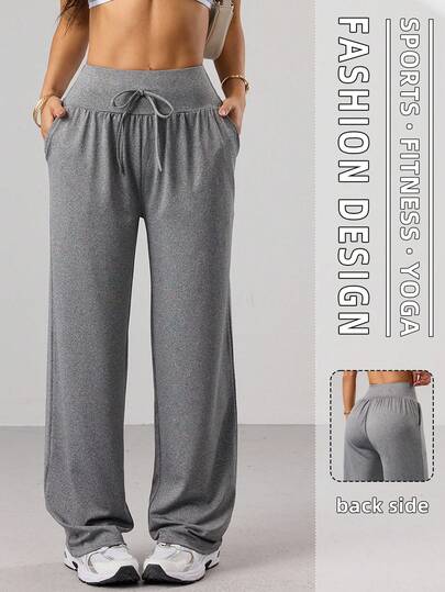 SHEIN Dewbera Quần yoga thể thao thường ngày có túi