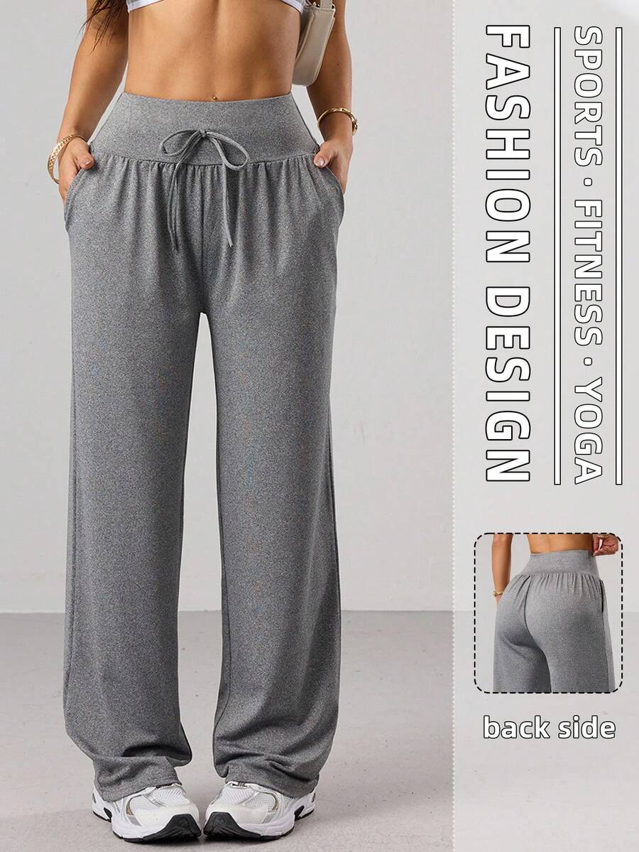 Dewbera Quần yoga thể thao thường ngày có túi - Màu Xám nhạt - Xem 1