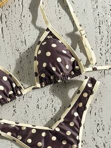 Swim Mod Women's Random Print Halter High Cut Bikini Set, Spring/Summer - Multicolor - View 6