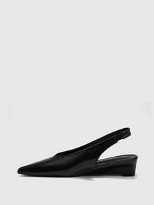 CUCCOO BIZCHIC Temperament Small Slope Heel Women's Shoes - Black - View 6