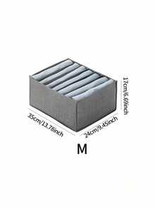 Gray Storage Box Multi Compartment Closet Organizer Foldable Design Non Woven Fabric Drawer Divider Underbed Storage Space Saving Solution Easy Carry Handle - Grey - View 16
