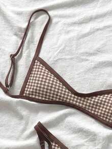 Elavelle Bộ 2 món bikini hai mảnh in họa tiết ngẫu nhiên dành cho nữ, kiểu dáng gợi cảm, thích hợp cho mùa hè. - Nhiều màu - Xem 4