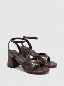CUCCOO BIZCHIC 女士时尚高跟凉鞋 - 咖啡棕 - 查看 10