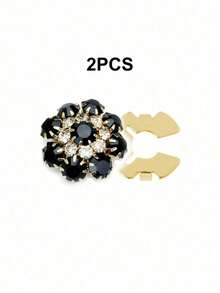 1/2/4pcs 21mm Rhinestone Button Covers For Women, Crystal Button Covers, Detachable Clip On Button Covers, Crystal Fancy Buttons For Clothing, Button Snaps With Pliers Press For Dress Suit Tux Shirt Accessories, Lead Color - Multicolor - View 23