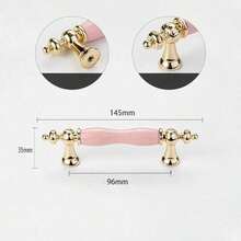 2Pcs Cute Pink Ceramic Handles With Zinc Alloy Base - Vintage Style, Suitable For Dresser Drawers, Wardrobes, Antique Cabinets - Ideal For Home Decoration - Multicolor - View 4