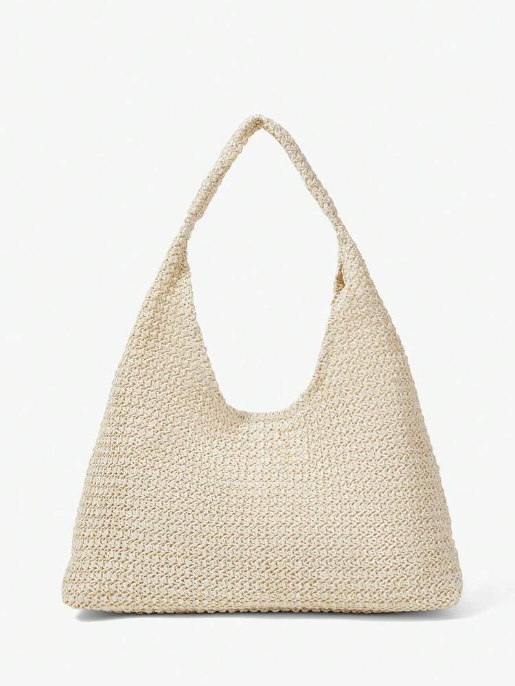 SHEIN Maija Bolso de mujer, bolso de hombro, bolso hobo, de moda, elegante, sencillo, personalizado, versátil, clásico, para ir al trabajo, la oficina, citas, uso diario, compras, té de la tarde, playa, vacaciones, días festivos, verano, playa, fiesta en la playa, dinero antiguo