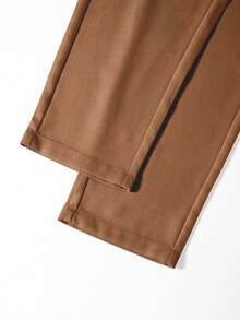Calvornis Men's Casual Solid Color Slant Pocket Pants - Camel - View 4