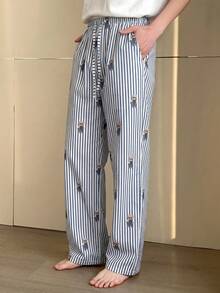 DAZY Pantalones de estar por casa para hombre con cintura elástica y rayas multicolor - Multicolor - Ver 4