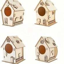 6 pièces Kit artisanal en bois non fini de nid d'oiseau DIY, comprenant le nid d'oiseau, la cage d'oiseau, la décoration suspendue, le pendentif et les fournitures pour fête et cadeaux, décoration de bureau, de jardin et de cour, de maison, de chambre, de vacances, texture lisse, convient pour l'hiver, le Nouvel An, les fêtes, la peinture DIY de pièces en bois, décoration de cadeau de vacances vivante - multicolore - Voir 13