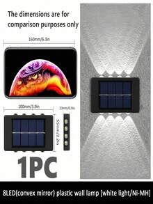 1PC/2PCS Solar Powered Wall Light With 8/10LED, Royal Castle Design, For Villa Outdoor Landscape, Waterproof Ambience Wall Decoration For Terrace And Patio, Up & Down Lighting Garden Decor - Multicolor - Ver 21
