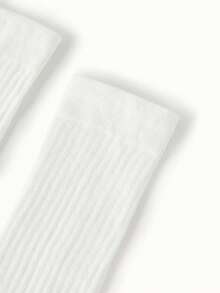 Bonmuse Tất trơn đơn giản qua bắp chân, ấm áp - trắng - Xem 3