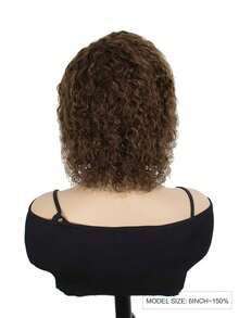 6 Inch Pixie Cut Wig Human Hair Short Bob Wigs For Women Chocolate Brown Color Water Wave Human Hair Wig None Lace Front Wig With Full Machine Made Wig - S4 - View 2