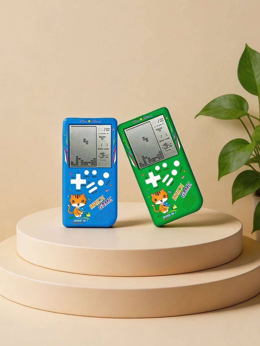 MINKOJA 1 pieza Consola de juegos de pantalla grande estilo retro con 1 tanque/carreras/juegos de disparos/casuales/rompecabezas, con dificultad y velocidad ajustables, pequeña y fácil de transportar, mejor regalo, consola de juegos, juegos, videojuegos - Multicolor - Ver 1