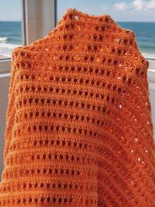 Selianne Spring/Summer Sleeveless V-Neck Backless Knit Dress, Casual Beach Vacation Style - Coral Orange - View 6
