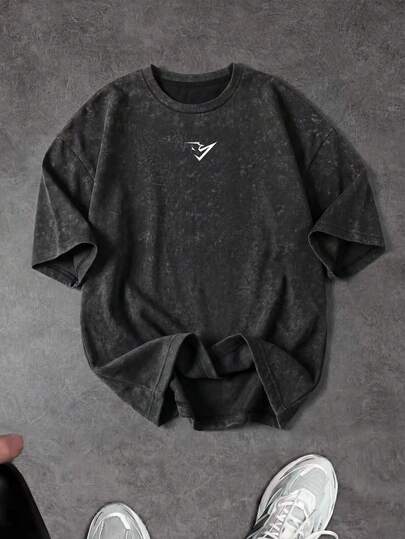 Sport MetroGents Camiseta de tirantes casual y deportiva con cuello redondo y estampado, versátil y de moda para hombres