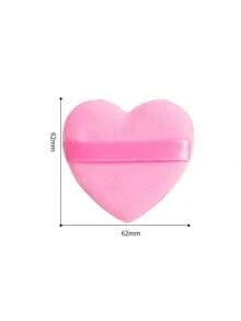 10/20/60 piezas Aplicador de terciopelo de corazón, aplicador de contorno y área ocular, difuminador de base para todo tipo de piel - Rosa - Ver 3