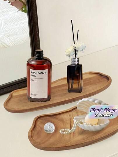 1/2 Peças Bandeja de Madeira, Bandeja em Formato de Nuvem, Bandeja em Formato de Arco-íris, Bandeja de Madeira, Bandeja de Exibição de Beleza, Bandeja de Perfume, Bandeja de Banheiro, Bandeja de Madeira para Utensílios de Mesa, Bandeja de Bolo, Bandeja de Cozinha, Suporte de Exibição de Aniversário, Bandeja de Jardim, Bandeja de Papel para Cupcake, Adequado para Aniversário