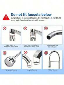 1Pc Sink Water Filter, Faucet Water Filter (No Light), Activated Carbon Faucet Water Filter To Remove Chlorine, Limescale, Heavy Metals And Odor - White - View 6