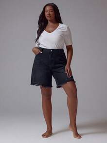MUSERA Shorts vaqueros de talla grande - Azul - Ver 1