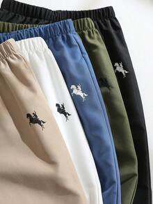 SHEIN Kids 5pcs/Set Young Boy Casual Academy Style Solid Color Button&Pockets Loose Comfortable Long Pants,Versatile Summer Outdoors,School,Home Wear - Multicolor - View 5