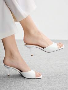 CUCCOO BIZCHIC 女士方头细高跟黑色休闲百搭凉鞋，性感迷人，适合约会、派对和夏季郊游，春季鞋履，春假、复活节、圣诞节皆宜。 - 白2 - 查看 3