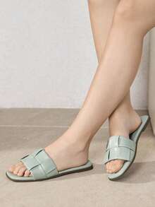 MOTF SANDALIAS PLANAS CÓMODAS Y SENCILLAS PARA MUJER - Verde claro - Ver 2