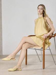 MOTF PREMIUM WOMEN'S SIMPLE FASHION FLAT HEEL SHOES - Yellow - View 10