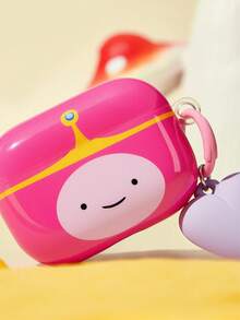 ADVENTURE TIME X SHEIN Vỏ tai nghe IML phiêu lưu, kho báu sống động với mặt dây chuyền, màu đen và hồng, vỏ tai nghe Bluetooth cho iPod - Hồng - Xem 4