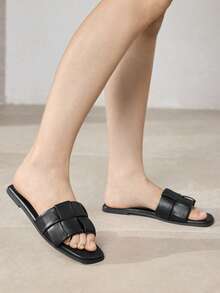 MOTF DÉP SANDAL ĐƠN GIẢN, THOẢI MÁI DÀNH CHO NỮ - Đen tinh khiết - Xem 8