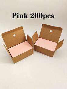 200/100pcs Blank Cards, DIY Doodle, Pinyin Flashcards, Rounded Corner Kraft Paper English Vocabulary Cards, Memo Cards, For Message And Business Card - multicolor - View 9