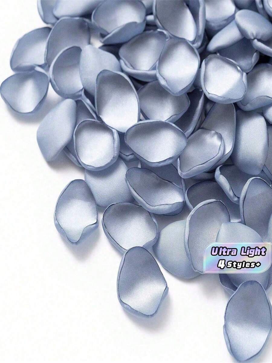 50/100/300/500片丝绸玫瑰花瓣 婚礼花瓣 白色花瓣 仿真玫瑰花瓣 人造花瓣 求婚篮 走道 新娘送礼会 餐桌装饰 - 霧霾藍 - 查看 1