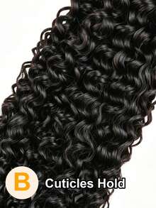 1Pc Kinky Curly Human Hair Bundles Unprocessed Human Hair Curly Human Hair Weave Double Weft Hair Extension Natural Black Color For Women - Natural Black - View 5