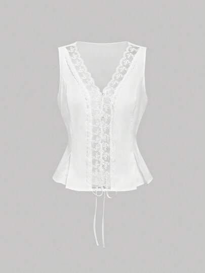 SHEIN MOD Lace Trim Camisole Top For Women