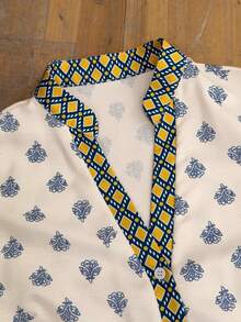 Balvessa Women's New Sleeveless Printed Shirt For Spring/Summer Vacation Office White And Blue Floral Casual - Multicolor - View 6