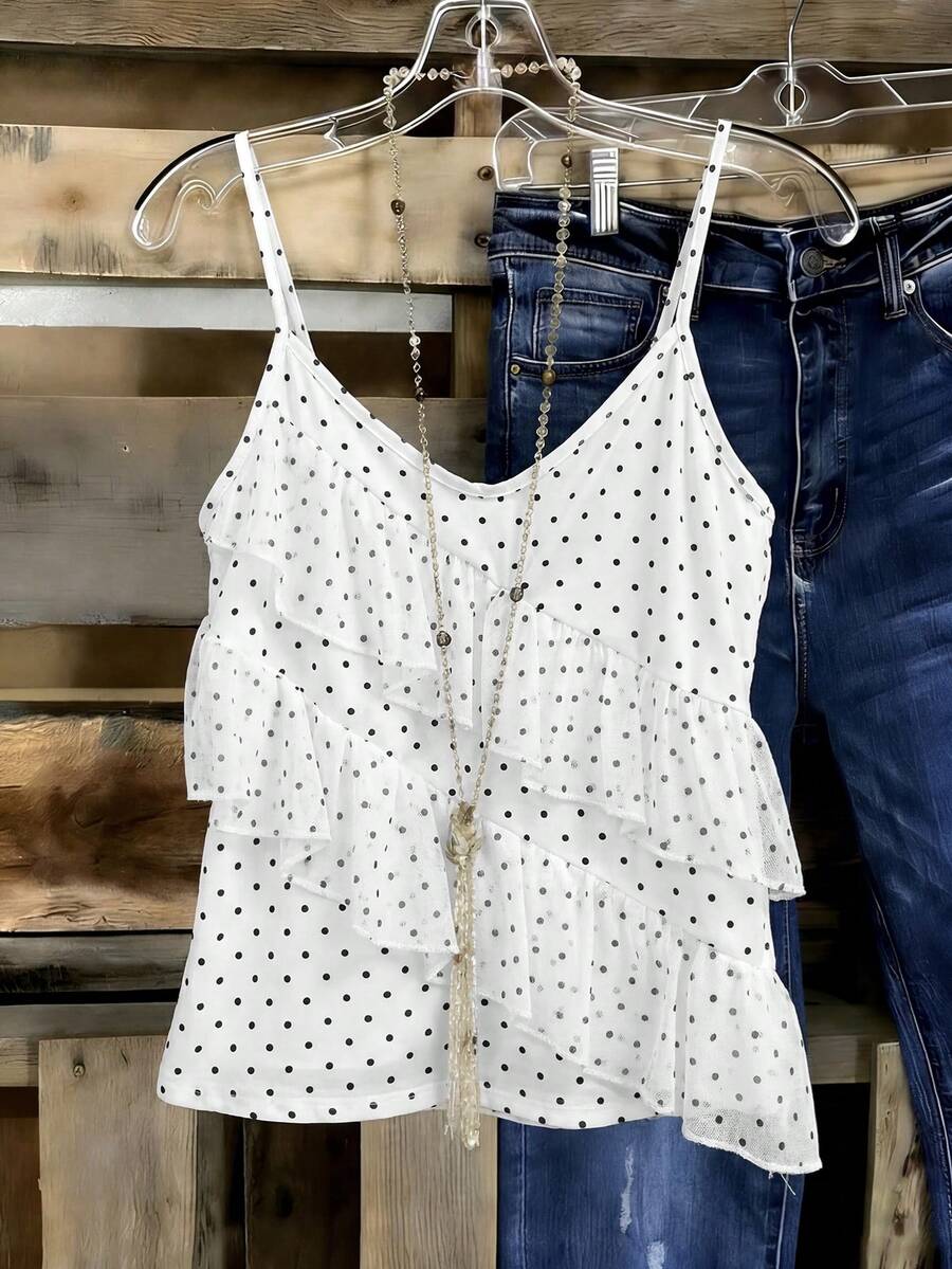 SHEIN Holidaya Áo tank top và áo hai dây dành cho nữ - trắng - Xem 1