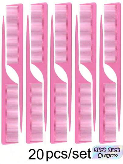 SHEIN 20/10/5 Pcs Rat Tail Comb Anti Static Hair Styling Picking Comb For Barber Salon Home Use Travel Essentials Back To School Holiday Gifts For Women Hair Tools Hair Products Hair Accessories Detangling Comb Slick Back Comb Fine Tooth Comb Professional Hairdressing Comb
