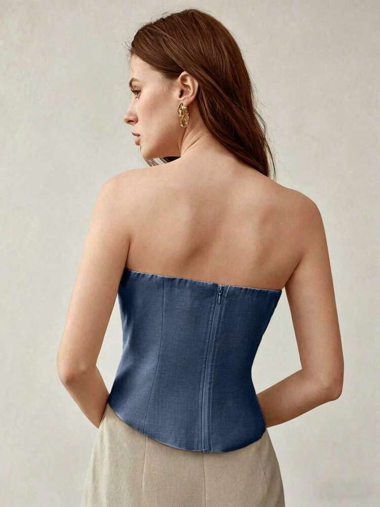 WOMEN'S FLORAL DECOR BANDEAU TOP