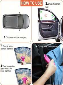 1 búa phá kính ô tô, búa cứu hộ ô tô, búa thoát hiểm khẩn cấp, búa phá kính chắc chắn. - Nhiều màu - Xem 6