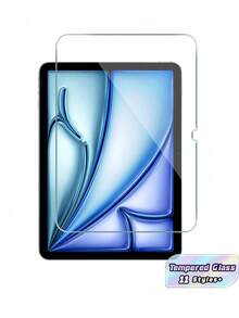 1片钢化玻璃屏幕保护膜，兼容iPad、Galaxy Tab/Pad SE/荣耀Pad/小米Pad、MatePad Air，防刮花，触控灵敏 - 無色 - 查看 1