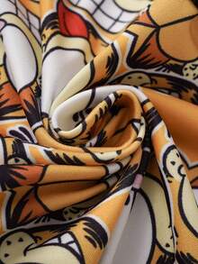 GARFIELD | SHEIN Calzoncillos tipo bóxer cómodos con estampado de dibujos animados, shorts de piel amigable - Amarillo - Ver 7