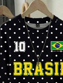 SHEIN EZwear Black Top Polka Dot Top Summer Clothes Brazil Jersey - Multicolor - View 4