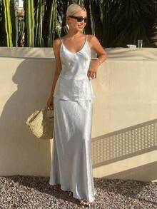 Women Two-Piece Outfits - Baby Blue - View 1