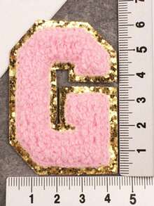 1pc, Pink A-Z 26 Patches With Letters, Ironing On Letters Patch, Clothing Jacket Bag Ornaments Accessories, Alphabet Badges Stickers - Pink - View 31
