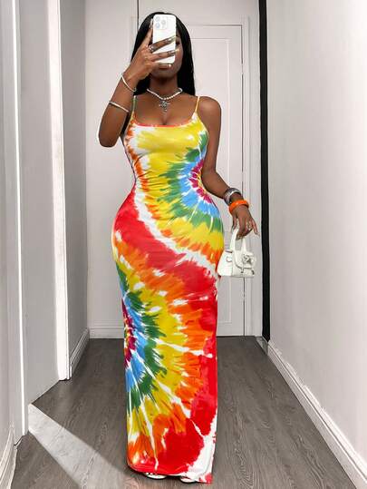 Slaydiva Đầm và áo khoác không tay in kỹ thuật số nhuộm tie-dye mùa xuân/hè mới dành cho nữ, phù hợp cho các lễ hội âm nhạc, lễ Phục sinh, Nashville, phong cách Boho, sinh nhật, lễ tốt nghiệp, mặc hàng ngày, kỳ nghỉ, du lịch tàu biển, tắm nắng.