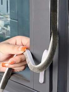 1pc Door And Window Sealing Strips Self Adhesive Weather Stripping For Glass Door Sliding Windows And Screens Bottom Draft Stopper Soundproof Insulation Foam Tape - Grey 1pcs - View 4