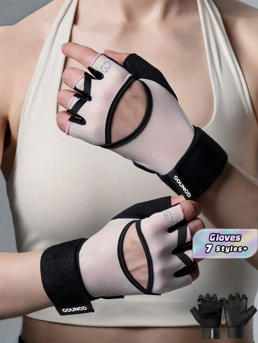 Sarung Tangan Gym dengan Cengkeraman Lebih Baik, Ringan, Bernapas, Anti Selip, Unisex, untuk Angkat Beban, Pull Up, Mendayung, dan Latihan. - MultiWarna - View 1