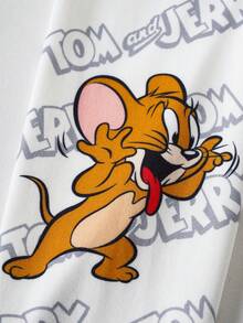 TOM & JERRY X SHEIN 男童圆领短袖T恤和修身长裤家居服套装 - 彩色 - 查看 6