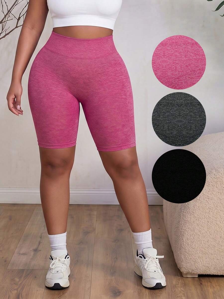 Core Rhythm Quần tập yoga cạp cao liền mạch cỡ lớn 3 chiếc/gói - Nhiều màu - Xem 1