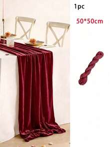 1pc 35 * 71/118/157 Inch Cheese Cloth Table Runner And Napkins, ,Countryside Transparent Table Runner, Bohemian Style Table Runner Suitable For Wedding ,Festival,Holidays,Birthday Party,Decoration, Christmas For Holiday Gift Giving - red wine - View 21