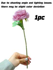 1/4 Pcs 20.1 Inch Artificial Peony Flowers, Realistic Silk Peonies With Long Stems, Perfect For Bridal Bouquets, Wedding Decor, Home, Living Room, Garden, Kitchen & DIY Party Decorations - Red Bean Paste Powder - View 13
